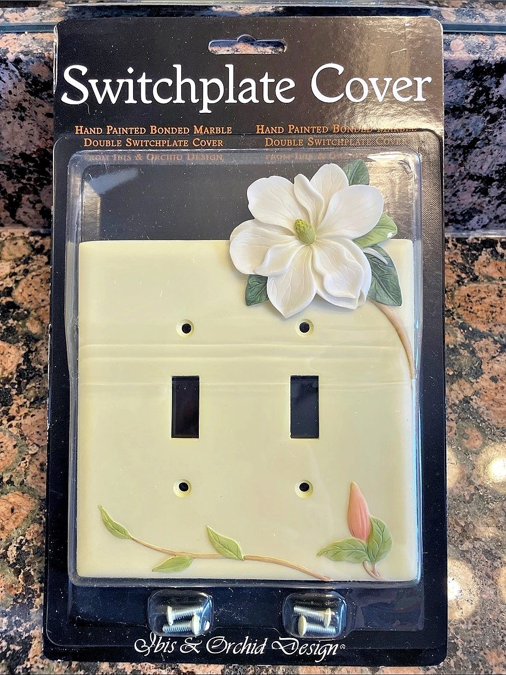 Ibis & Orchid Design Magnolia Floral Switchplate Cover Yellow & White NWT